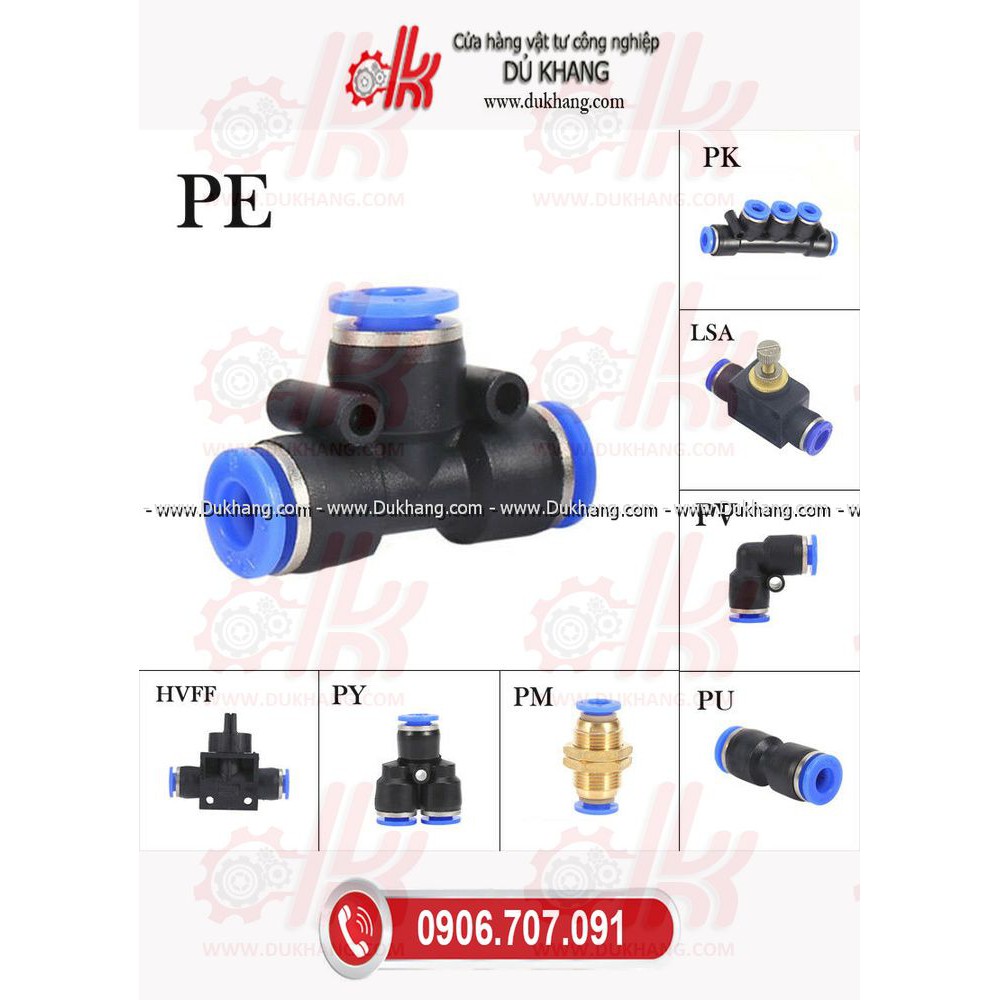Ngã ba nối ống khí nén PE
