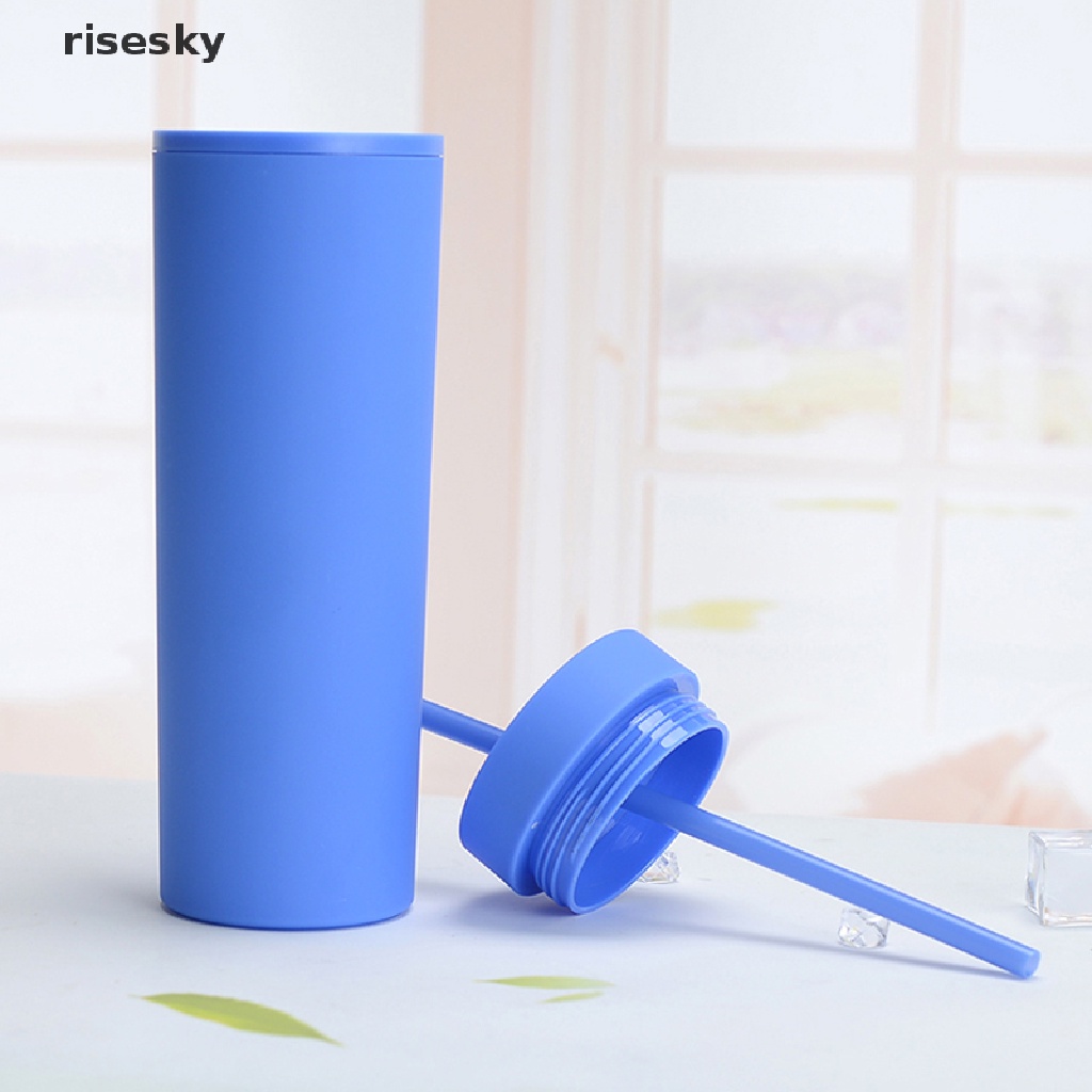 1 Cốc Uống Nước Bằng Nhựa 16oz Có Thể Tái Sử Dụng Kèm Ống Hút ♨Trên đó