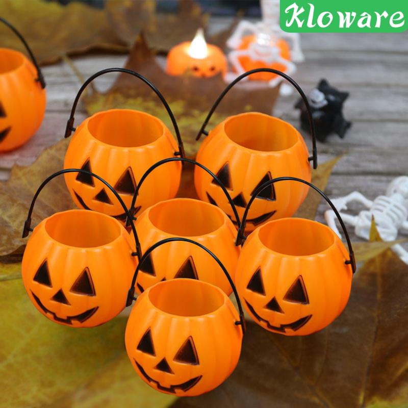 Set 6 Giá Đỡ Kẹo Hình Quả Bí Ngô Trang Trí Halloween