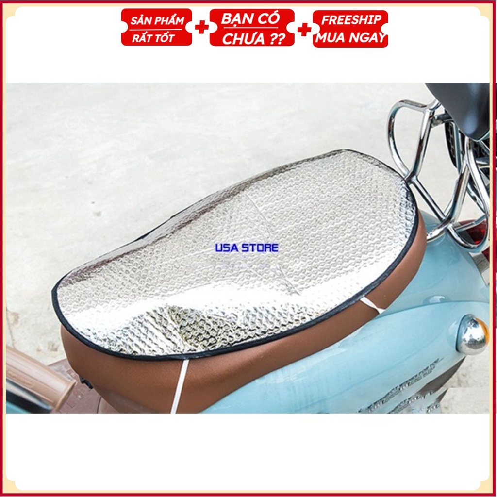 Bộ 4 Tấm Bạc Che Bụi Mưa Nắng Yên Xe Máy - Free Size