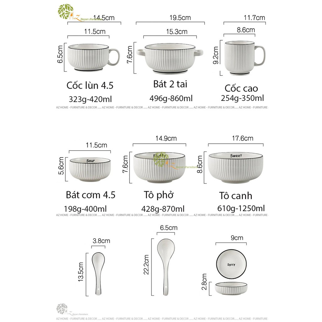 Bộ bát đĩa lẻ Bắc Âu