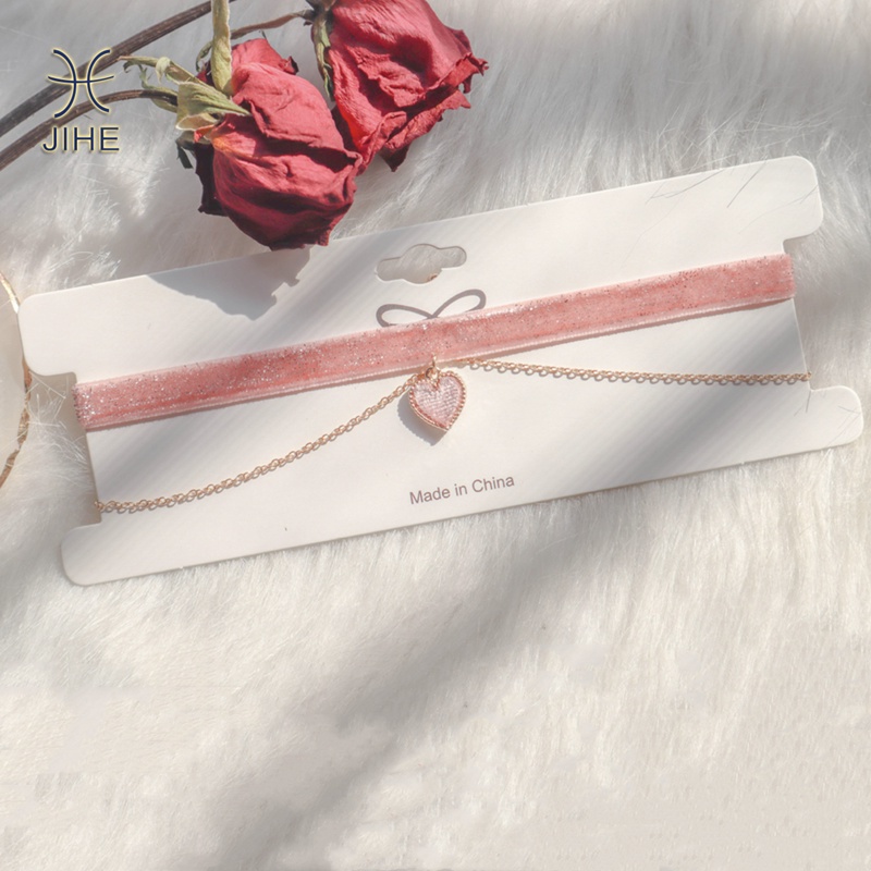 Vòng Cổ Choker Hai Lớp Bằng Vải Nhung Sáng Bóng Thời Trang Nhật Hàn Và Hàn Quốc