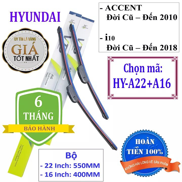 Cần gạt nước mưa ô tô Hyundai Accent Đời trước - Đến 2010, i10 Đời trước - Đến 2018 - vo2_store