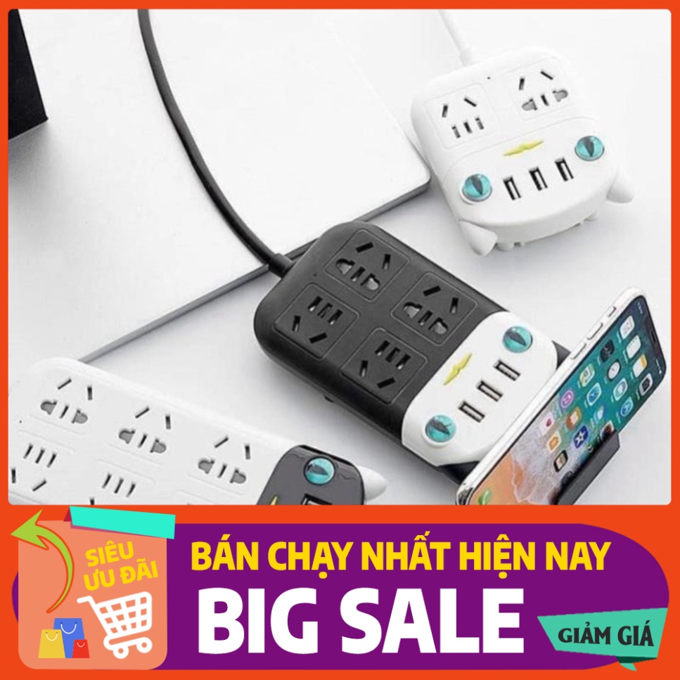 [FREE SHIP] Ổ Cắm Điện Hình Mèo Đa Tính Năng Chống Giật Điện Hàng Siêu Cao Cấp, Có Mút Dính Lên Tường Hay Bất Kỳ Ở Đâu