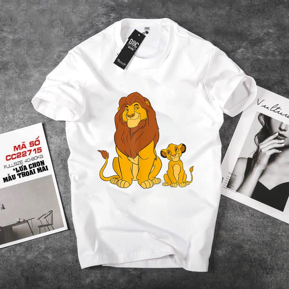 ÁO THUN TAY NGẮN CỔ TRÒN LION KING VUA SƯ TỬ IN HÌNH THEO YÊU CẦU GIÁ RẺ CỰC SHOCK CÓ SIZE TRẺ EM - 155