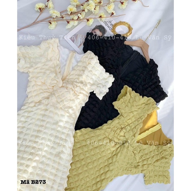 ĐẦM BODY XỐP CỔ V XOẮN NGỰC DÁNG DÀI ( về sẵn hình thật ở cuối )
