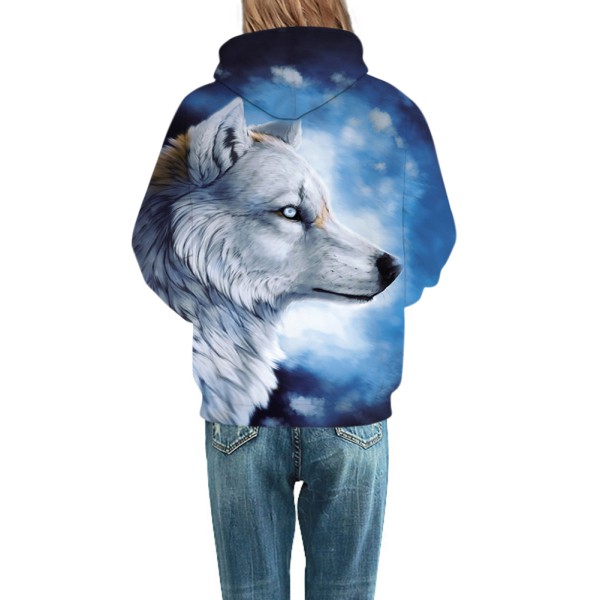Áo hoodie in hình chó sói 3D unisex | BigBuy360 - bigbuy360.vn