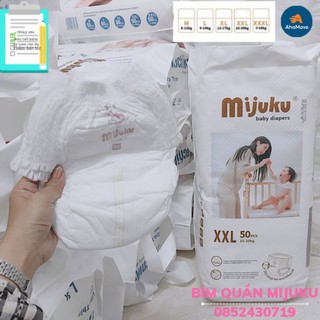 [HCM]Tã bỉm em bé MIJUKU siêu mịn siêu mỏng 50M size M.L.XL.XXL.XXXL