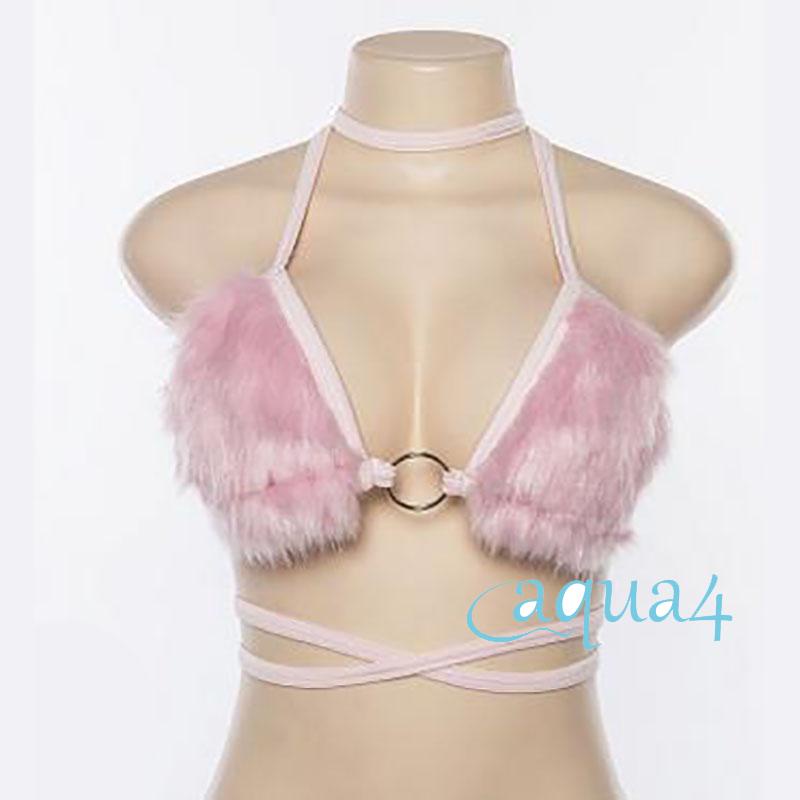 ANANA-đồ Lót Nhung Lông Gợi Cảm Hở Lưng Màu Trơn Có Vòng Kim Loại Hở Lưng Sex Cho Bé Kiêu Hãi