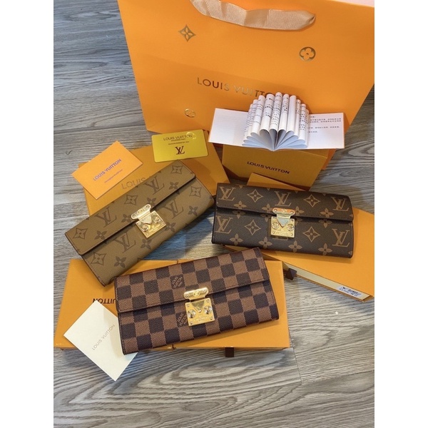 Ví LLV dài và ngắn lót da khoá đẩy full hộp kèm ảnh thật hàng cao cấp
