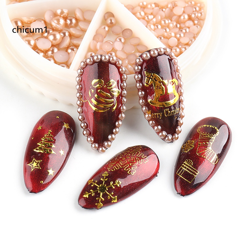 [Hàng mới về] Hạt ngọc trai giả nửa tròn trang trí móng 3d nhiều màu sắc DIY