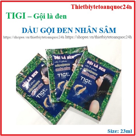 [Rẻ vô địch] Gói Gội Là Đen Thảo Dược Tigi, Phủ Bạc Tốt, Không Dính Da Đầu [Gói 23ml]