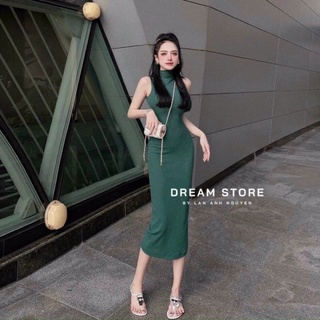 [HÌNH_THẬT_ẢNH_CUỐI] Đầm body sát nách cổ lọ form dài