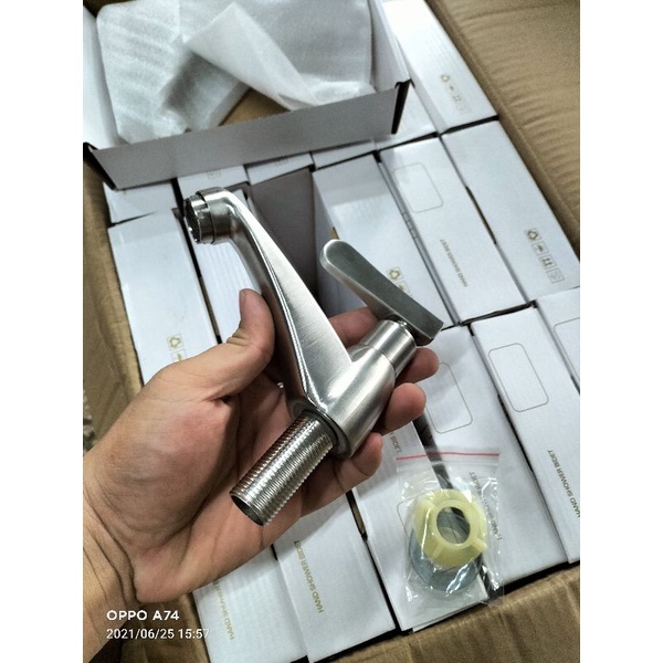 Vòi lavabo vòi rửa mặt lạnh inox 304 - Vòi 304 tay gạt Lạnh