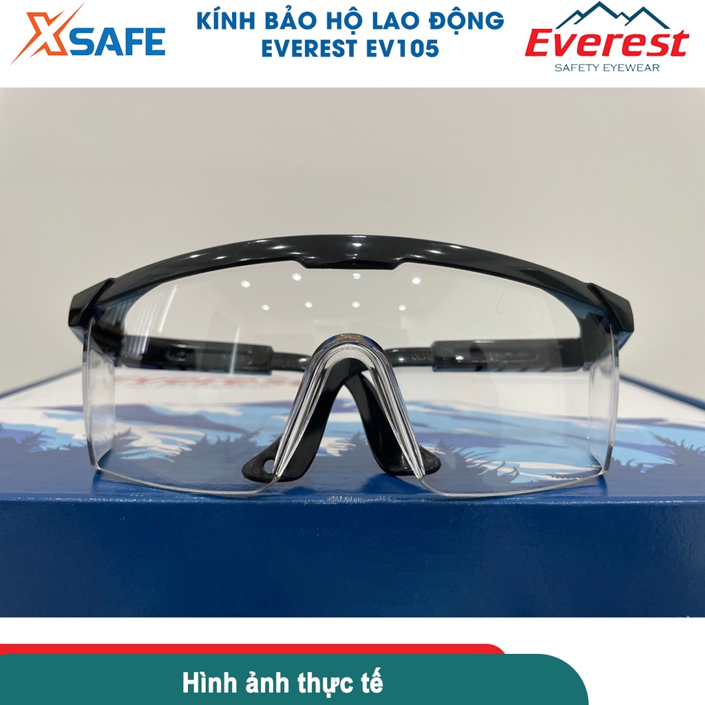 KÍNH BẢO HỘ EVEREST EV105 KÍNH CHỐNG BỤI CHỐNG TIA UV TRẦY XƯỚC ĐỌNG HƠI SƯƠNG