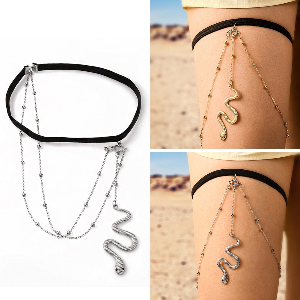 Dây Mắt Xích Đeo Đùi Nhiều Lớp Phong Cách Bohemia Gợi Cảm Cho Nữ