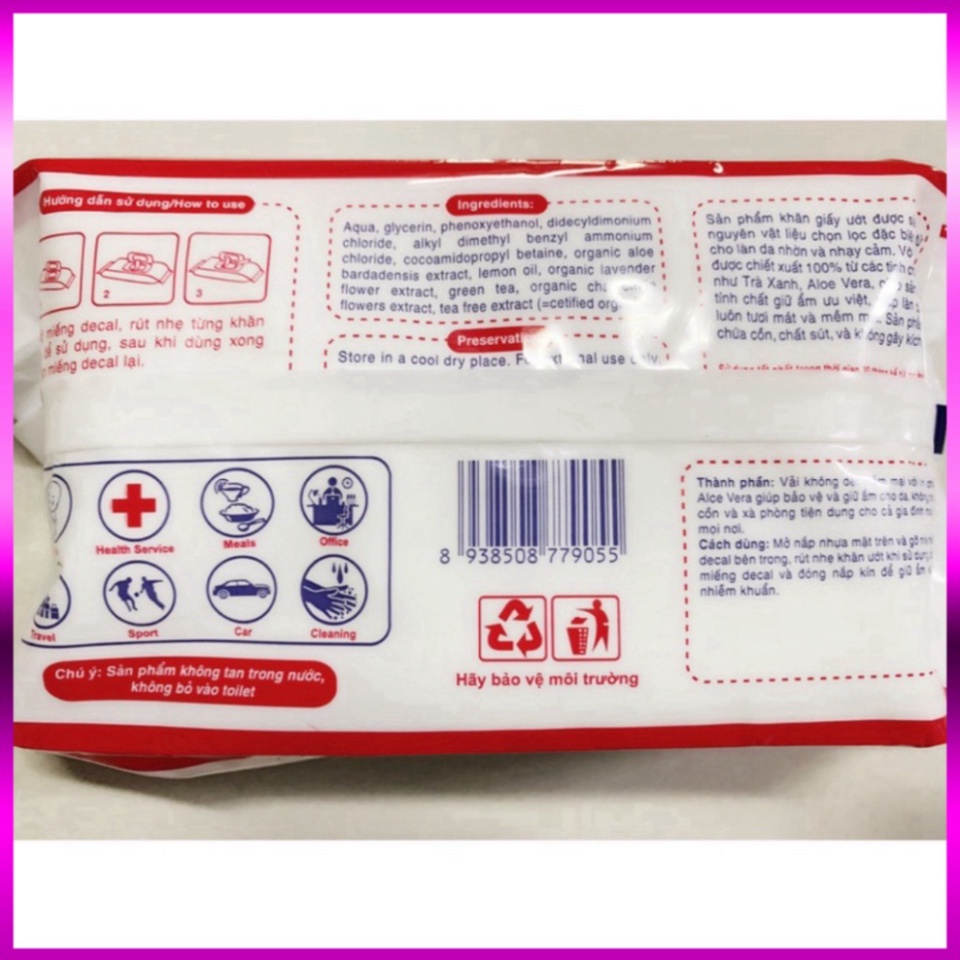 Khăn Giấy Ướt BABY WIPE  Hộp 100 Tờ Sản Phẩm Chính Hãng Tiện Cho Mẹ Tốt Cho Bé - Khăn giấy cao cấp freeship