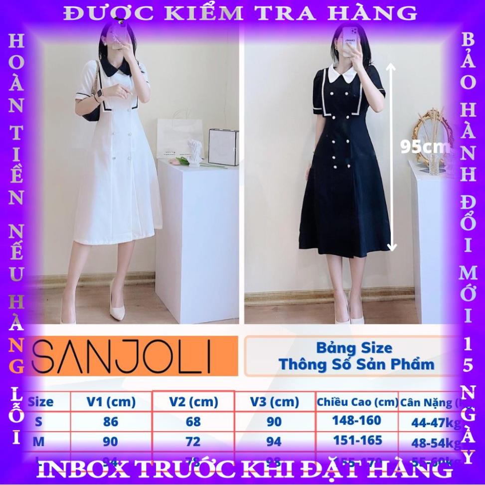 Đầm Công Sở SANJOLI Đầm Xòe Dạo Phố, Dự Tiệc Hàng Nút Xinh Xắn Suông Dáng Xòe Sang Trọng, Thanh Lịch VD023 gianglinh