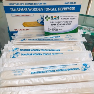HỘP 100 CÂY QUE ĐÈ LƯỠI GỖ TIỆT TRÙNG TANAPHAR CÂY ĐÈ LƯỠI GỖ TIỆT TRÙNG TỪNG CHIẾC