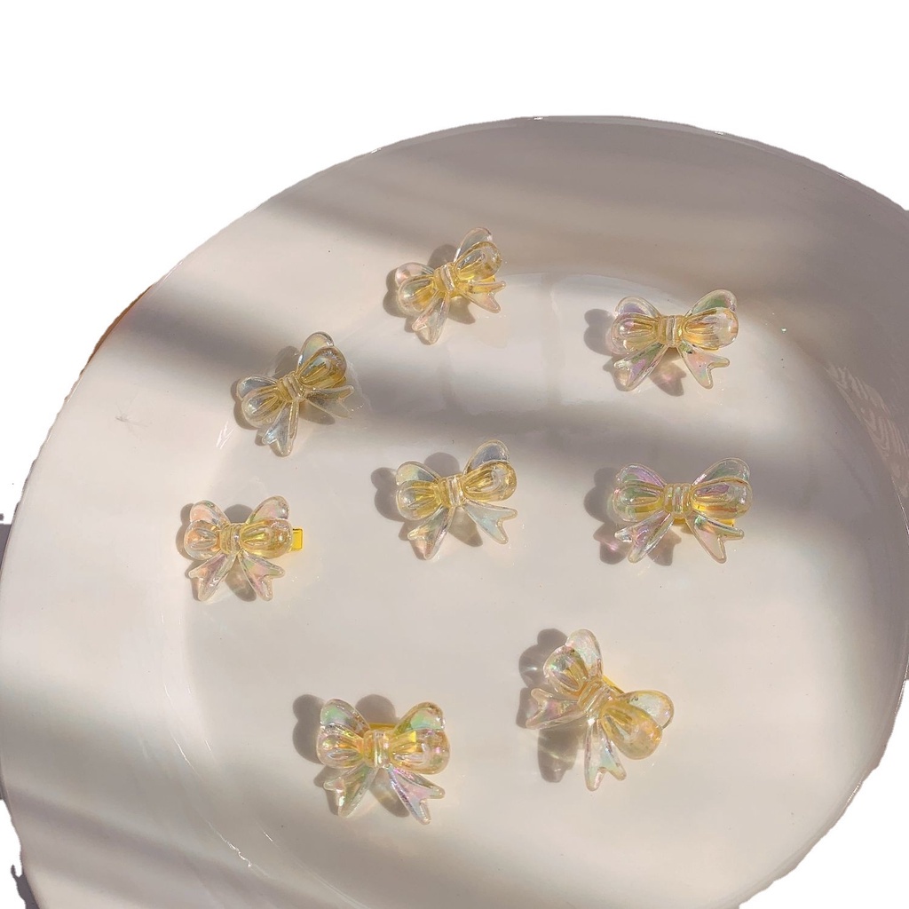 ✨✨ Kẹp Tóc Nơ Pha Lê Trong Suốt Màu Kẹo Ngọt Mini Dễ Thương Cho Bé