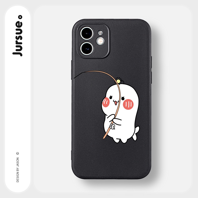 Ốp lưng JURSUE mềm hoạt hình cặp đôi dễ thương đẹp cho iPhone 13 12 11 Pro Max SE 2020 X XR XS ip 8 7 6 6S Plus kute Y9