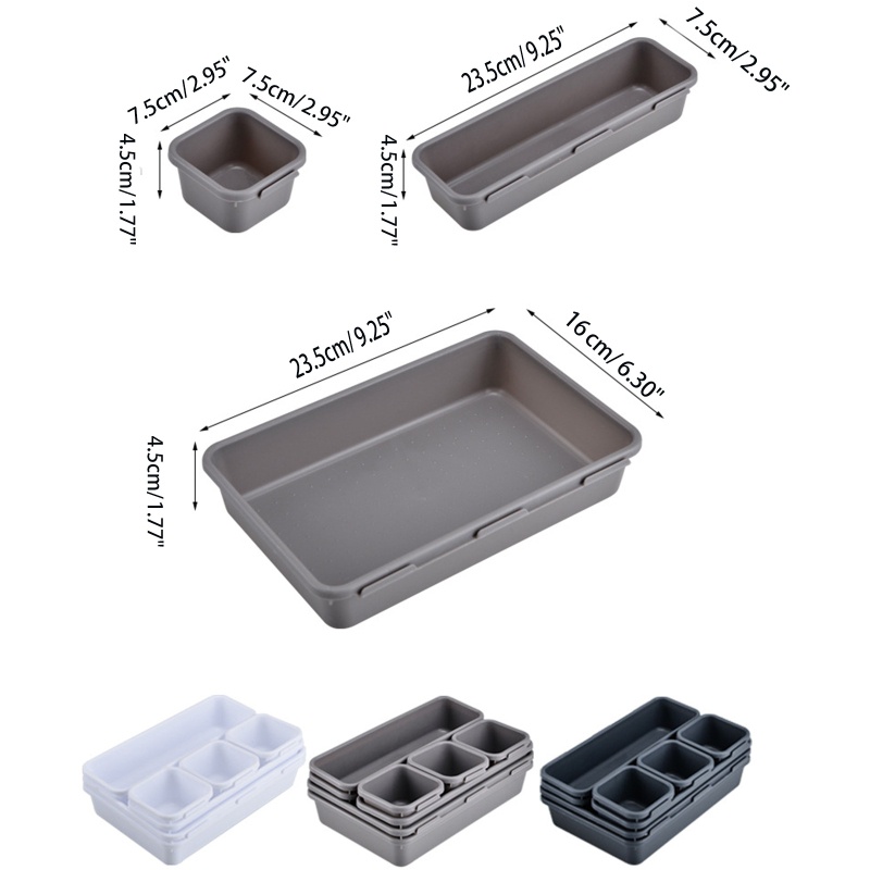 Set 8 Khay Đựng Đồ Chia Ngăn Tủ Tiện Lợi