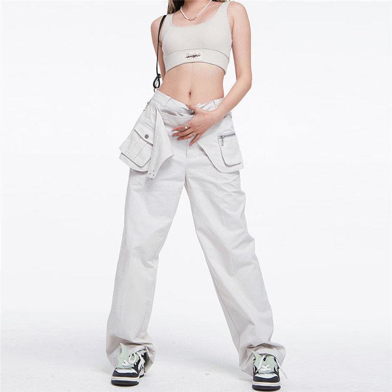 Quần Dài Dáng Suông Phong Cách Đường Phố Retro Mỹ Thiết Kế Mới Mùa Hè Có Thể Tháo Rời Cho Nữ