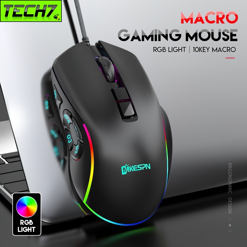 Chuột LED RGB 7200 DPI Gaming Mouse Macro X9