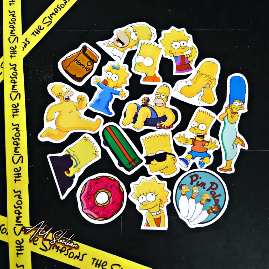 Sticker SIMPSONS 2 - nhựa PVC không thấm nước, dán nón bảo hiểm, laptop, điện thoại, Vali, xe, ...