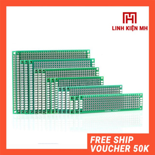 Phíp đồng đục lỗ 2 mặt pcb xanh