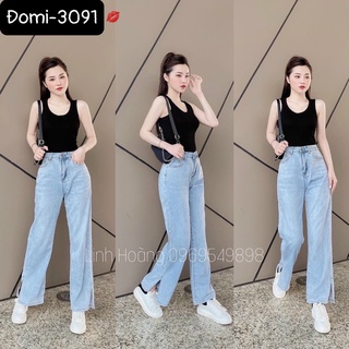Quần baggy jean ống rộng , xẻ lai siêu cute , hàng vnxk phong cách hoàn toàn mới JT