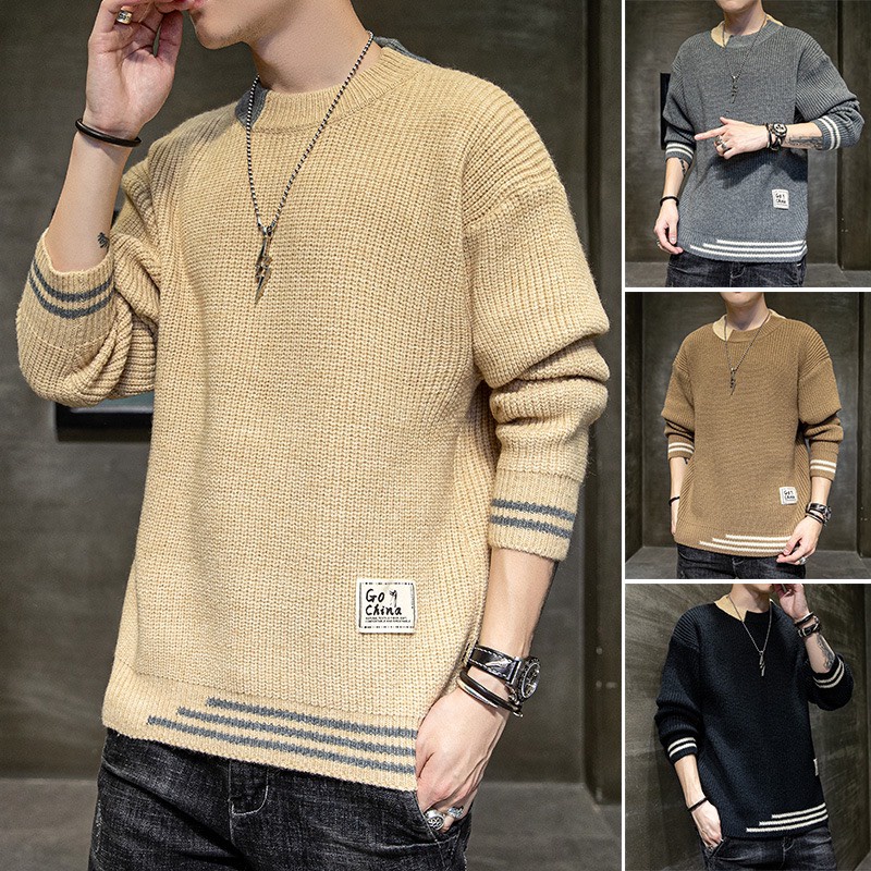 Sweater nam form rộng, áo len nam phong cách Ulzzang ấn tượng