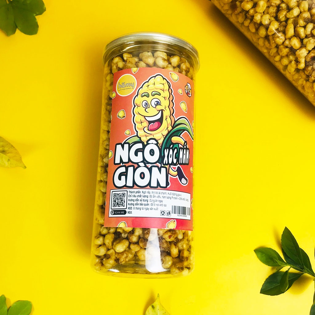 Ngô giòn xóc mắm cay hũ 350g đồ ăn vặt Hà My