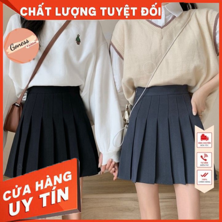 Chân váy xếp ly Goness dáng chữ a lưng cao phong cách tennis xòe kiểu xếp li ngắn thời trang - SIÊU HOT