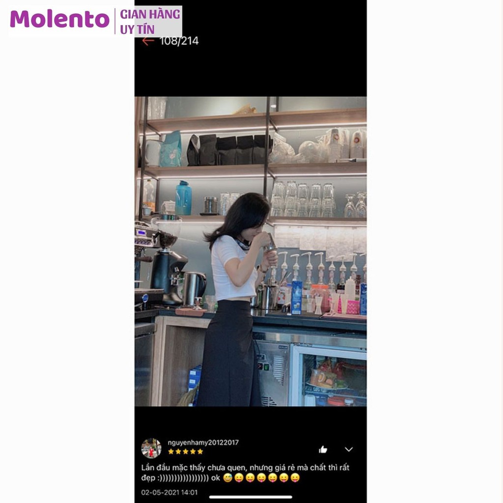 Áo Polo Croptop MOLENTO Áo Croptop Nữ Tay Ngắn Có Cổ Cotton Mềm Mịn Thoáng Mát Nhiều Màu - M24