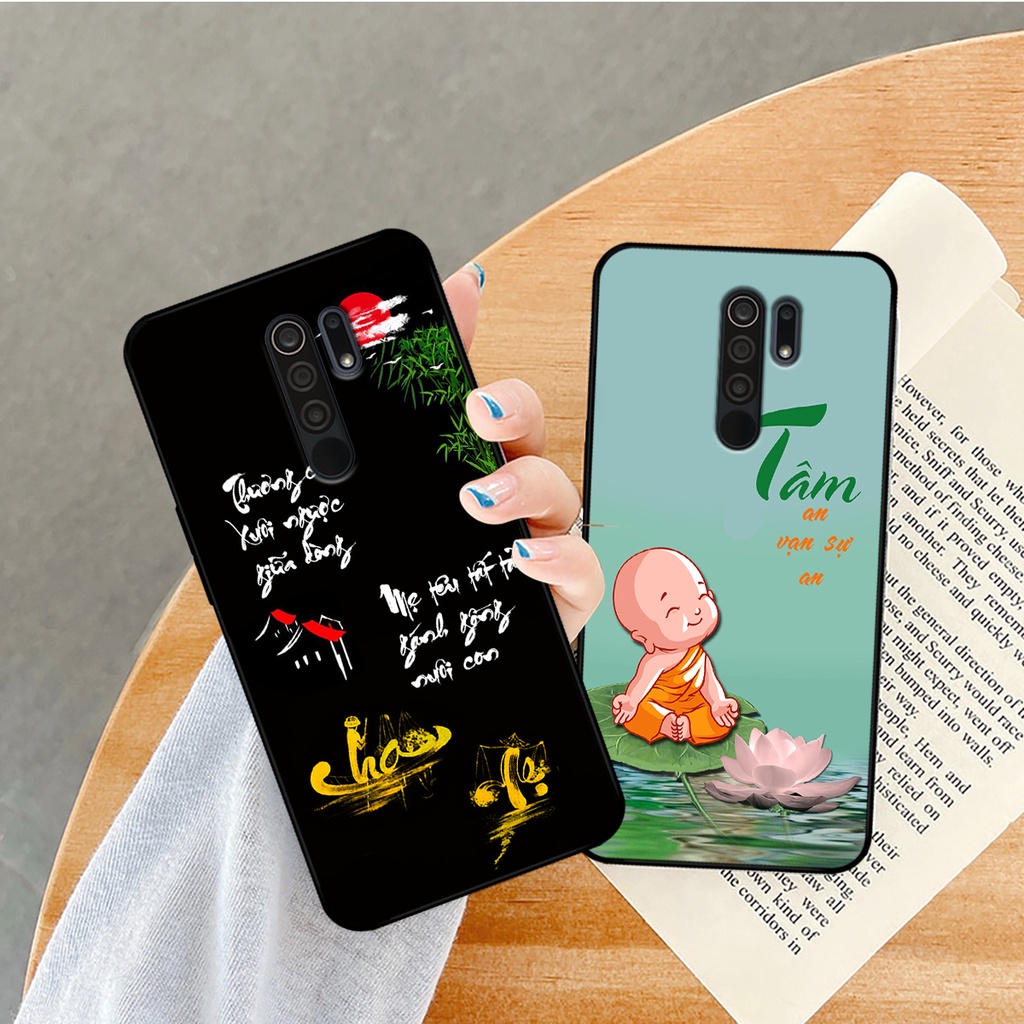 Ốp lưng Xiaomi Redmi 9 in hình phong cách chữ thư pháp cha mẹ, tài lộc