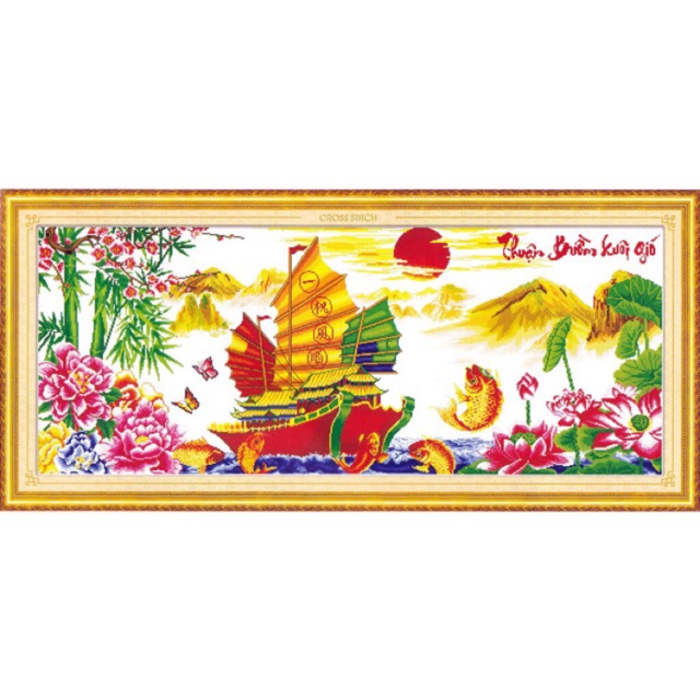 Tranh thêu chữ thập thêu kín Thuận Buồm Xuôi Gió Z668(130x56cm)