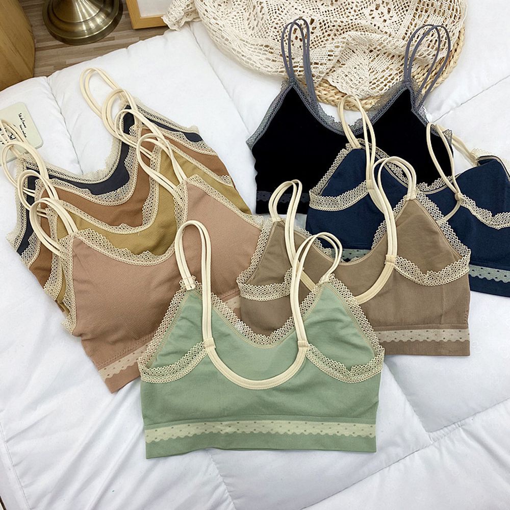 Áo lót thể thao hai dây màu trơn thời trang gợi cảm cho nữ