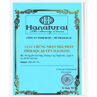 Kem mụn trắng da Hanatural 15g