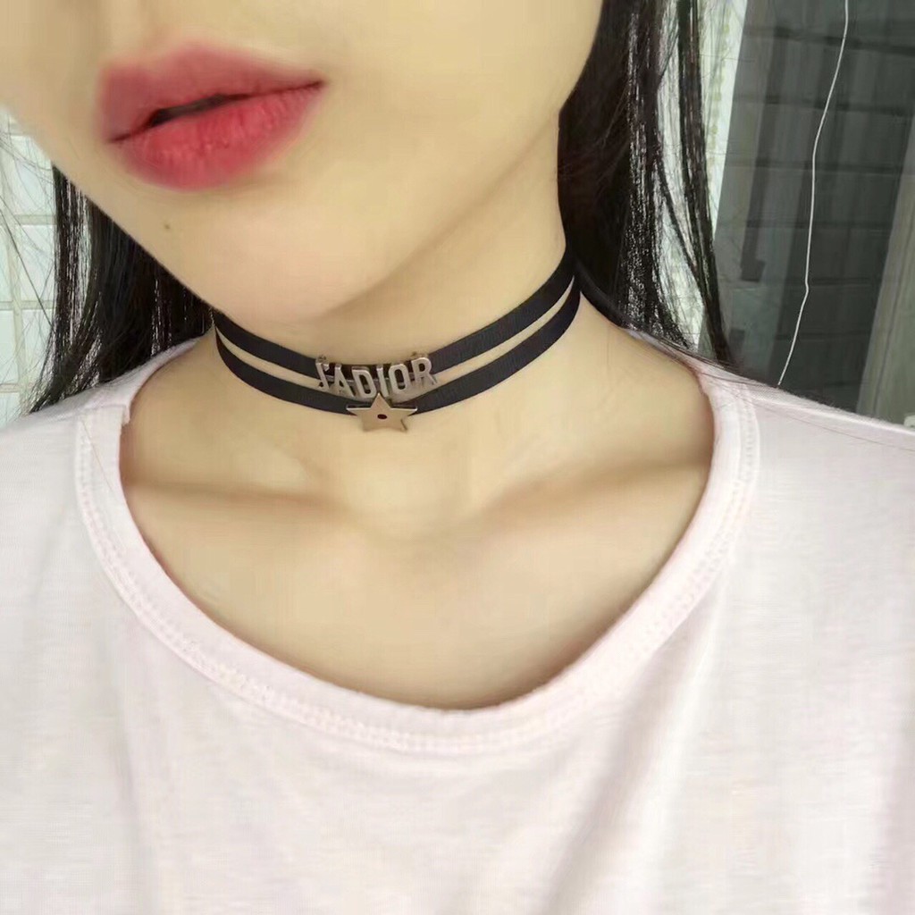 Dior dây chuyền JADIOR vòng cổ nữ Vòng vây dệt màu đen