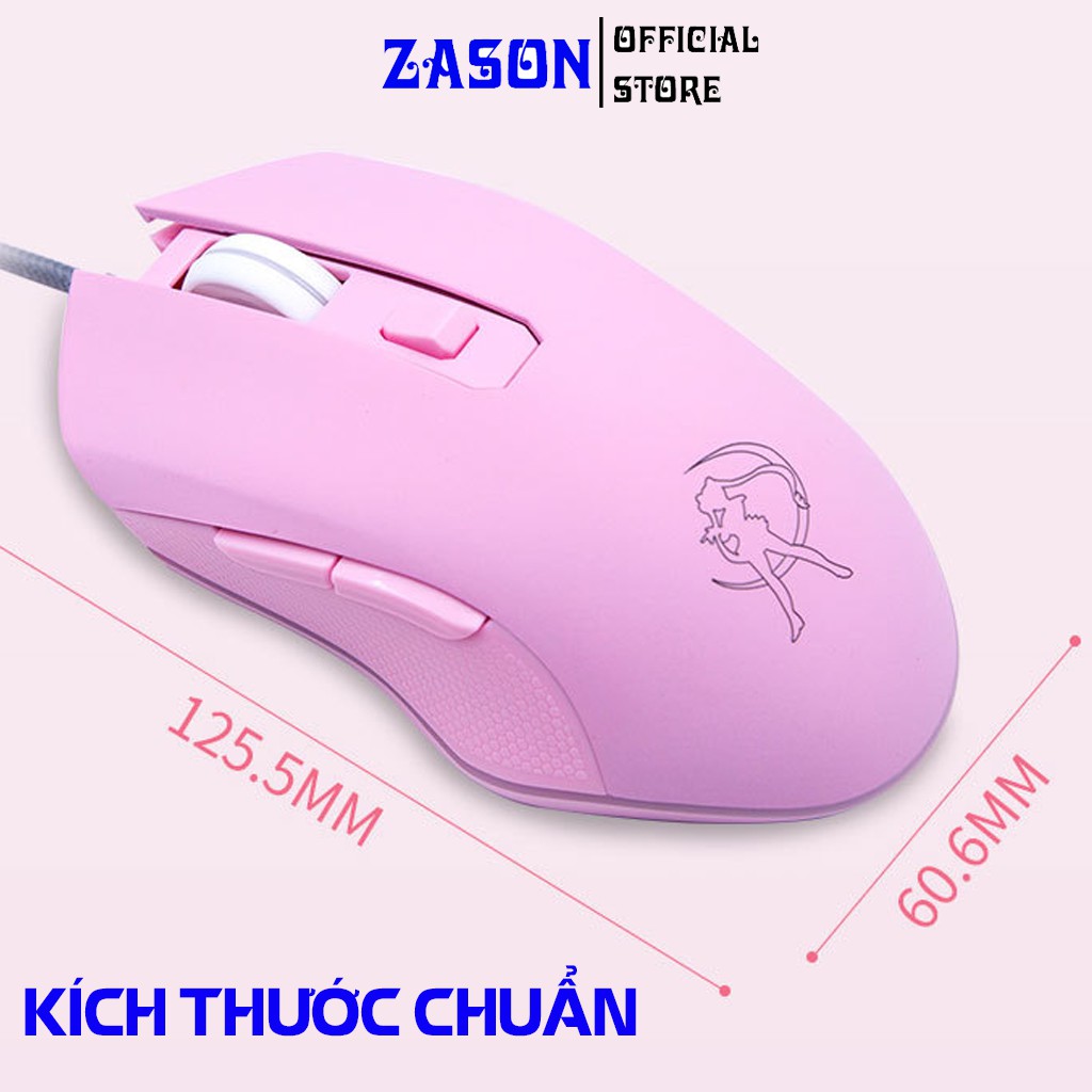 [CHÍNH HÃNG] Chuột Quang Gaming HM09 Pink LED RGB Siêu Êm Siêu Bền 7 Chế Độ Led Bảo Hành 12 Tháng