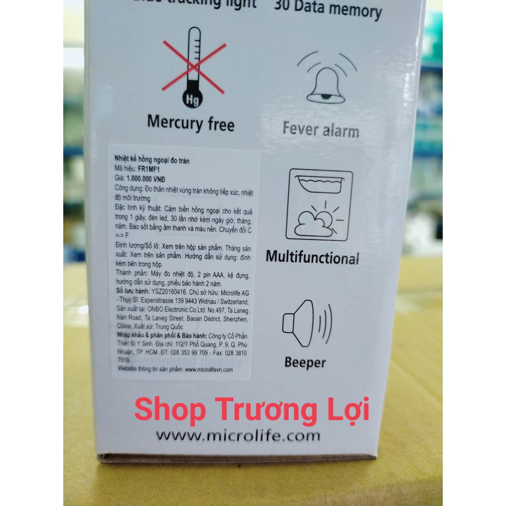 Nhiệt Kế Điện Tử Hồng Ngoại Microlife FR1MF1 Thụy Sĩ - Bảo Hành Chính Hãng 2 Năm, Lỗi Do NSX 1 đổi 1