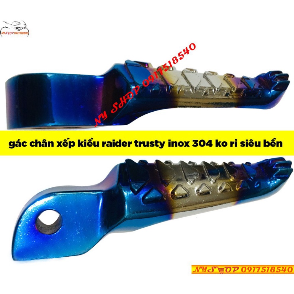 Gác Chân Xếp inox 304 Kiểu Raider trusty Ảnh thật Sp
