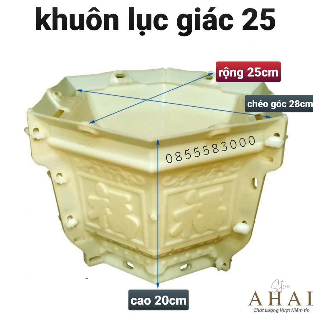 Khuôn đúc chậu lục giác 25 cao 20