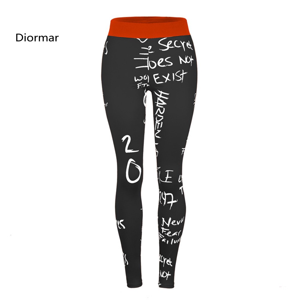 Quần legging thể thao in chữ thời trang cho nữ