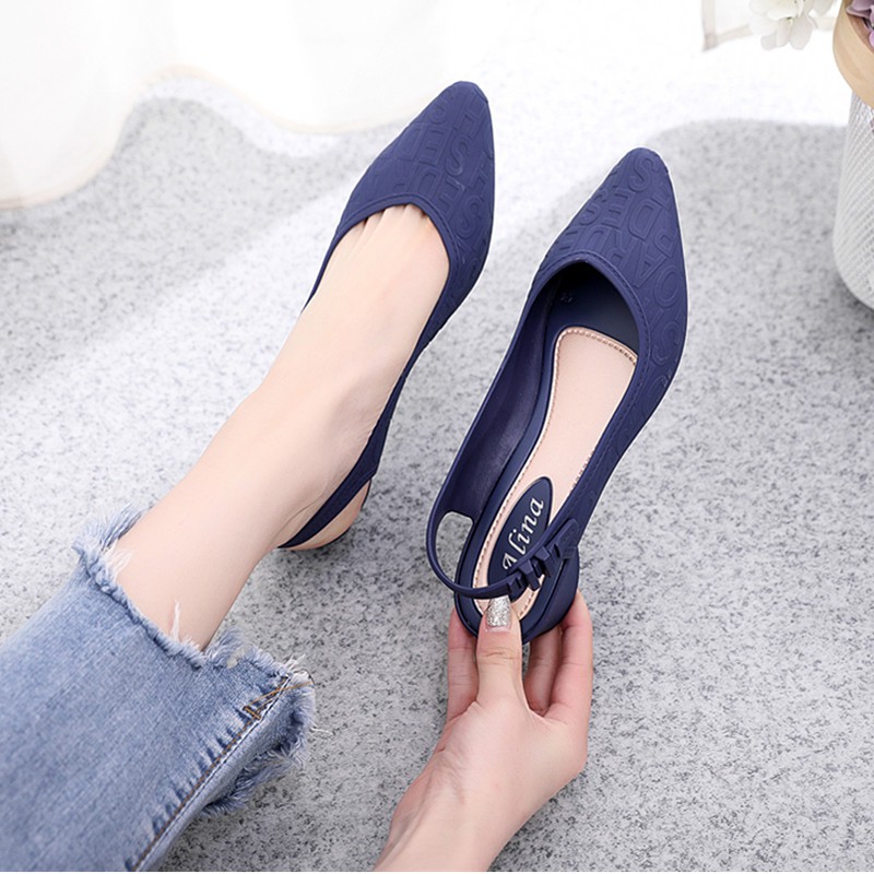 Sandal nữ đi mưa Alina cao 3.5p thời trang mới nhất Validep03 V289