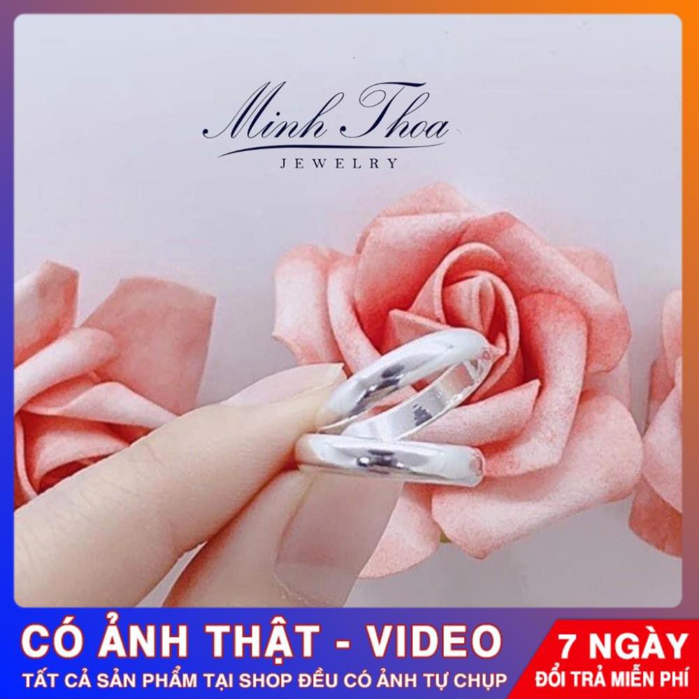 Nhẫn trơn nam nữ, nhẫn bạc nguyên chất dùng để đánh cảm tránh gió độc Tuấn Thoan JEWELRY