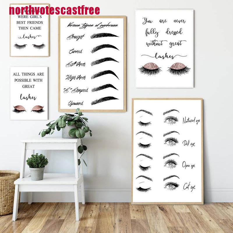 [nofreeVN]Posters And Prints Makeup Lash Extensions Guide Wall Painting Picture Shop Decor