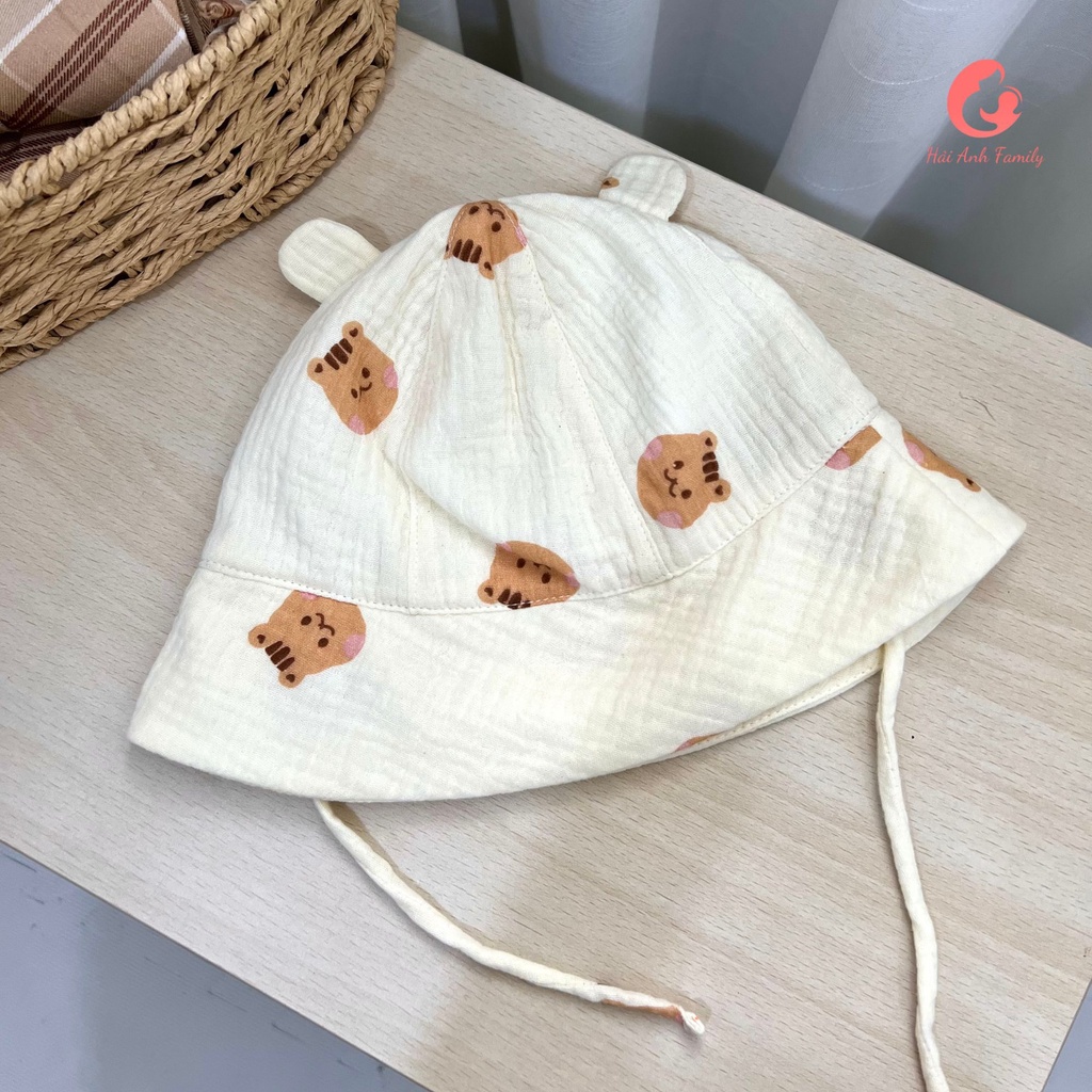 ( Hàng thiết kế ) Nón tai gấu 2 lớp xinh xắn cho bé trai, bé gái- Haaro Babies