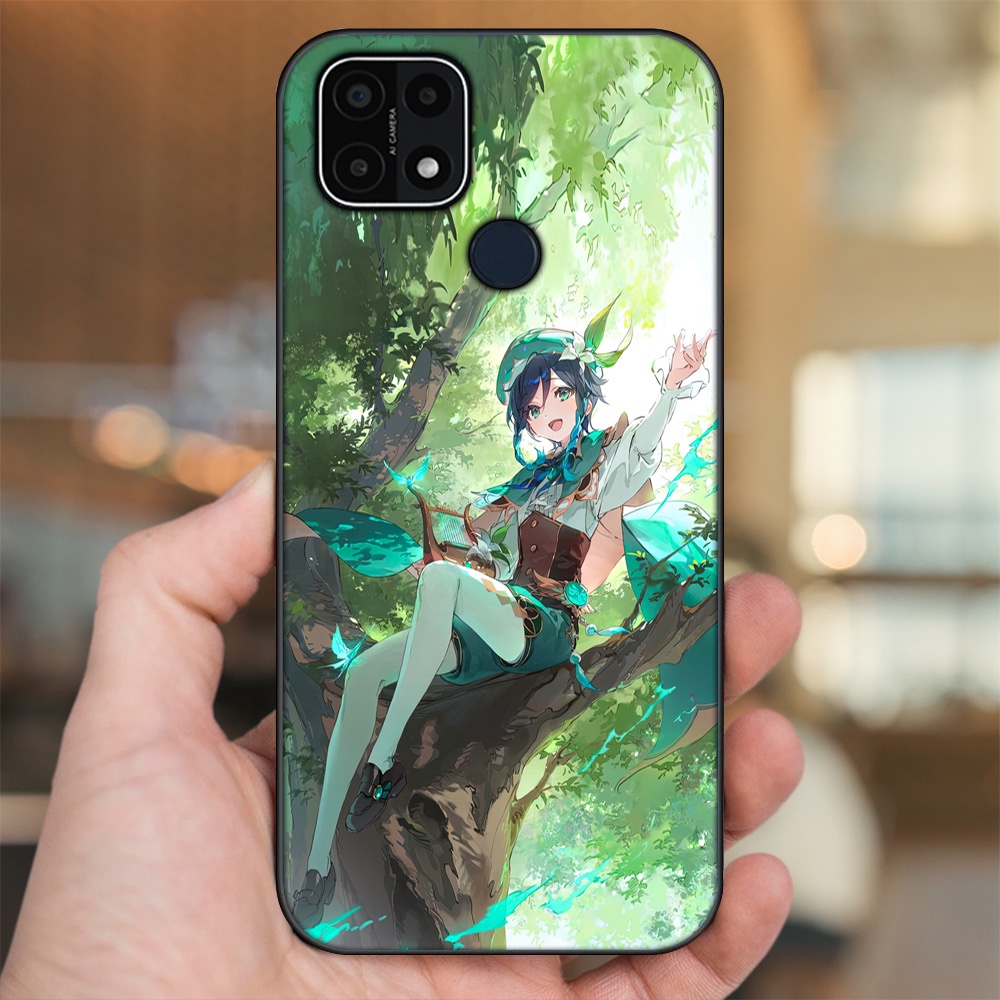 Ốp lưng Oppo A15, A15s viền đen in hình Venti Genshin Impact